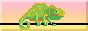 A chameleon bouncing slightly on a branch.