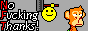 No Fucking Thanks & a smiley smacking an ape with a hammer